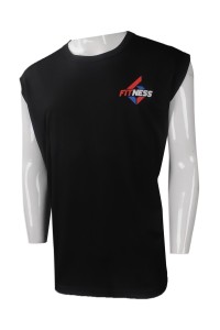 VT205 大量訂做運動背心T恤 來樣訂造運動背心T恤款式 香港 健身中心 運動背心T恤專營店    黑色